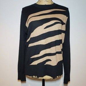 Banana Republic Silk Cashmere Tiger Strip Sweater Size M